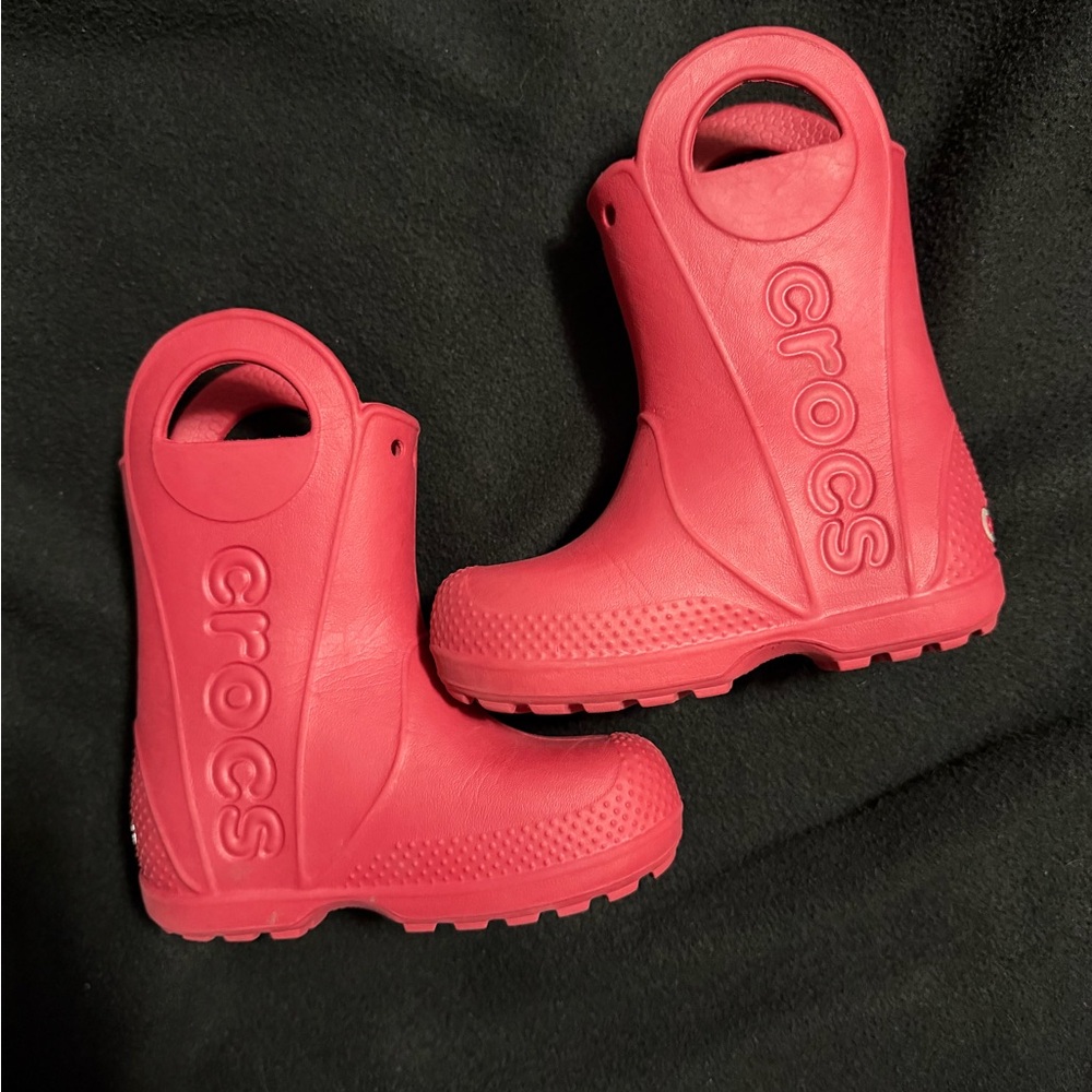 CROCS Kids Bold Red Rain Boots